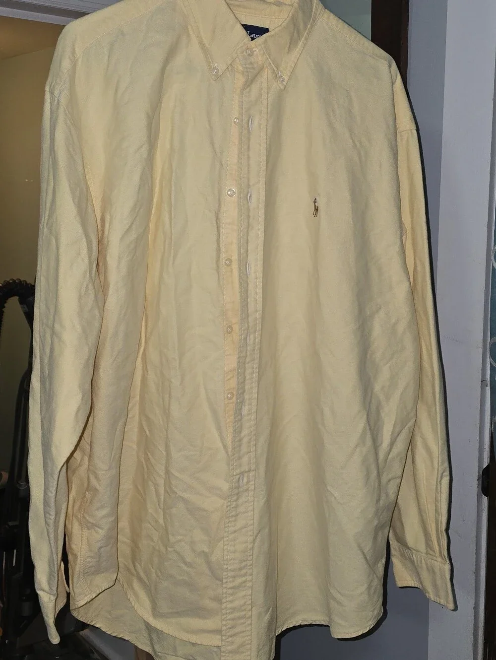 Mens Polo Ralph Lauren Yellow Button-Down Shirt